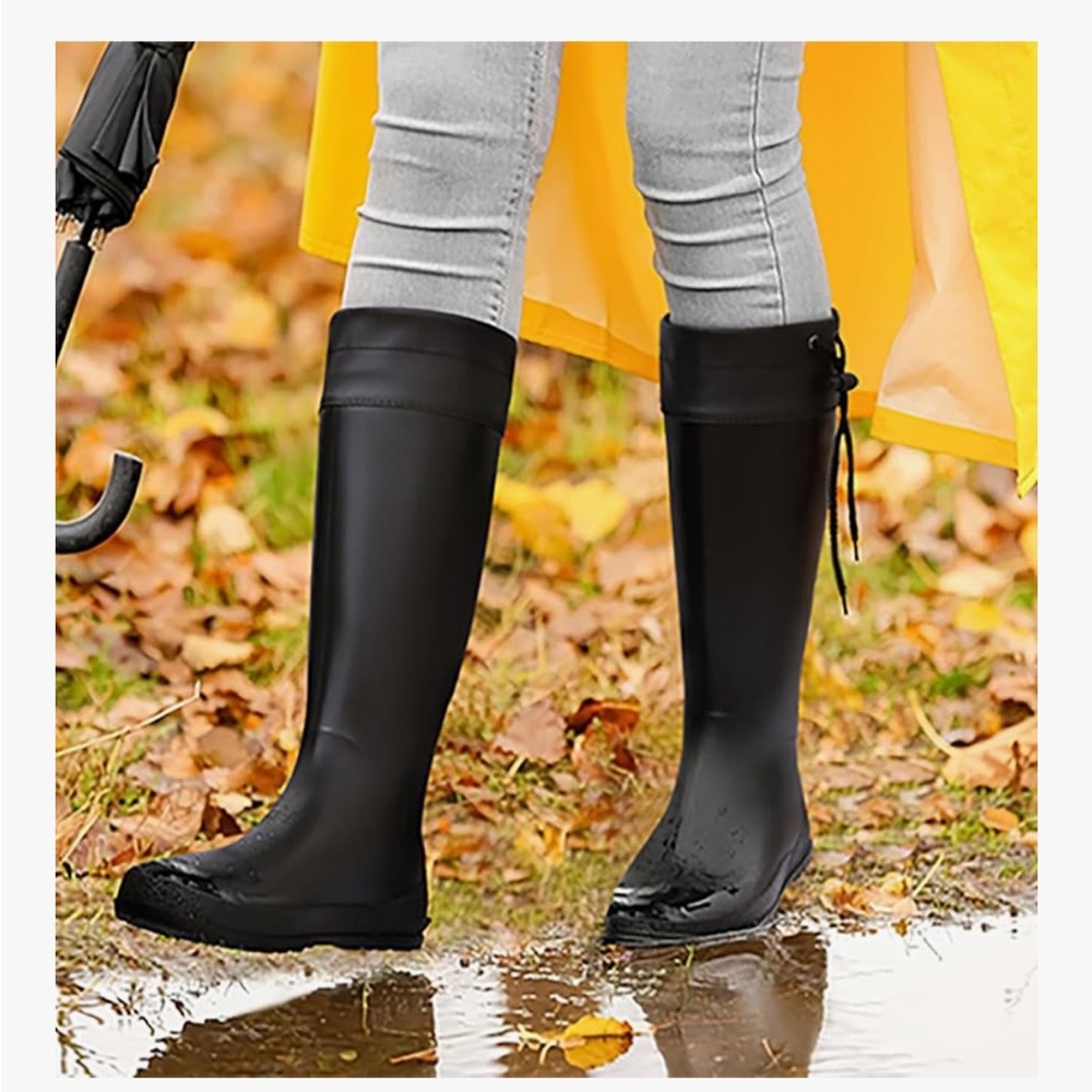 Packable Tall Rain Boots Waterproof Rubber Garden Boots Lightweight MudSOLD MERC